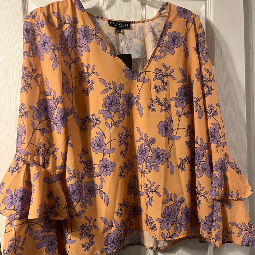 Eloquii Women's Floral Top Sz 18 NWT - Picture 3 of 10